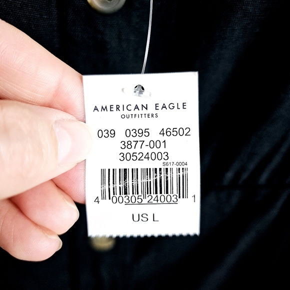 American Eagle Black Linen Blend Dress NWT - Picture 5 of 13